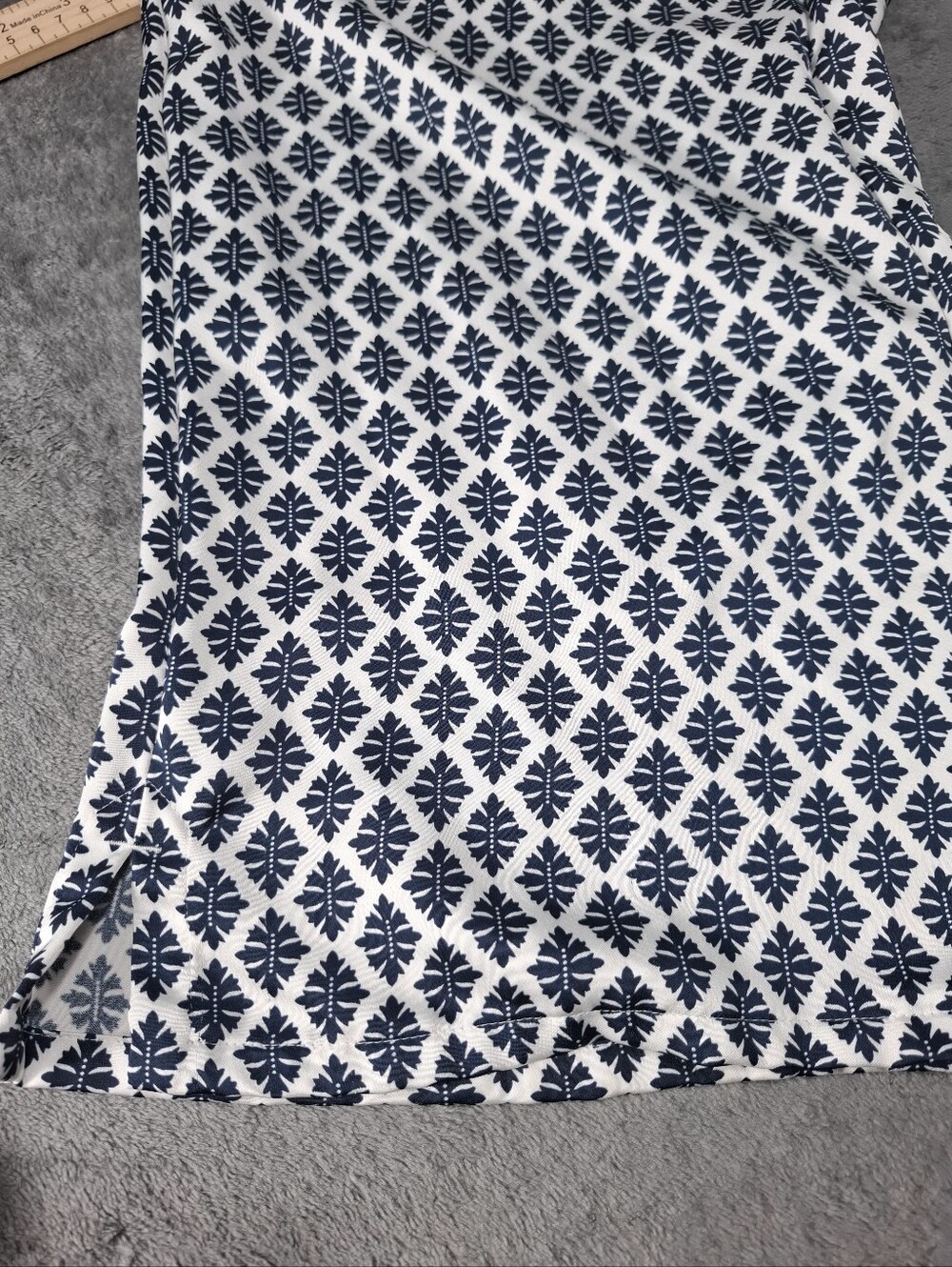 J Jill Wearever Collection Womens Blue White Geo Satin Pull On Cropped Pants M - Picture 13 of 13